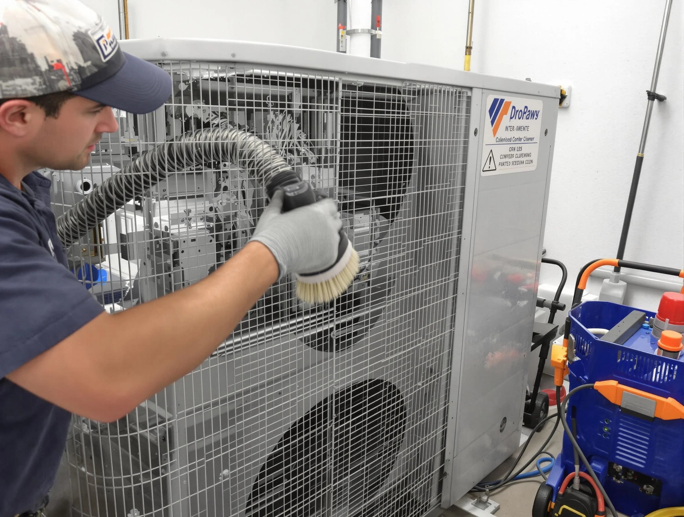 Bellwood Air Duct Cleaning specialist performing precision AC coil cleaning for improved system performance in Bellwood