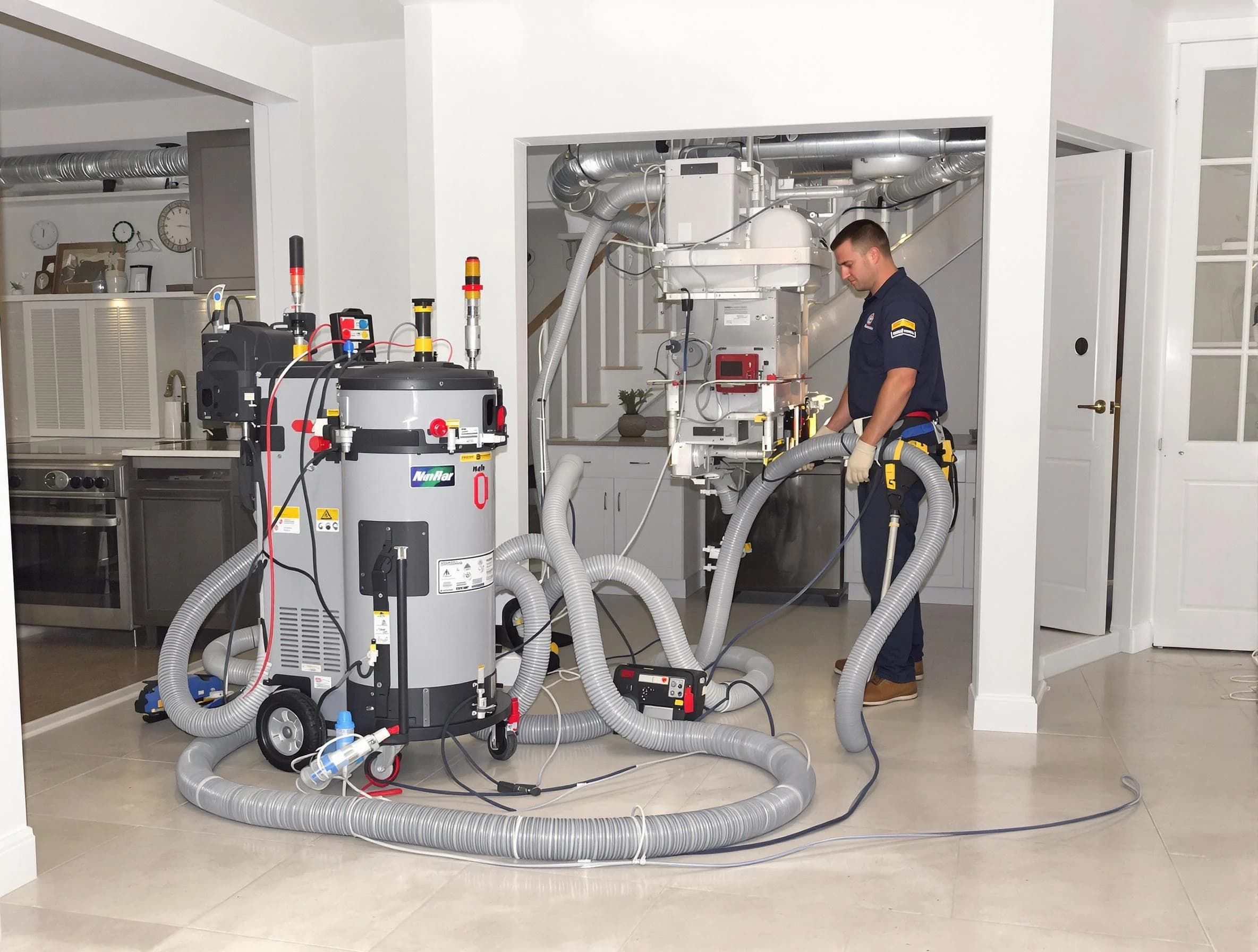 Bellwood Air Duct Cleaning technician operating negative pressure cleaning equipment for thorough duct maintenance in Bellwood