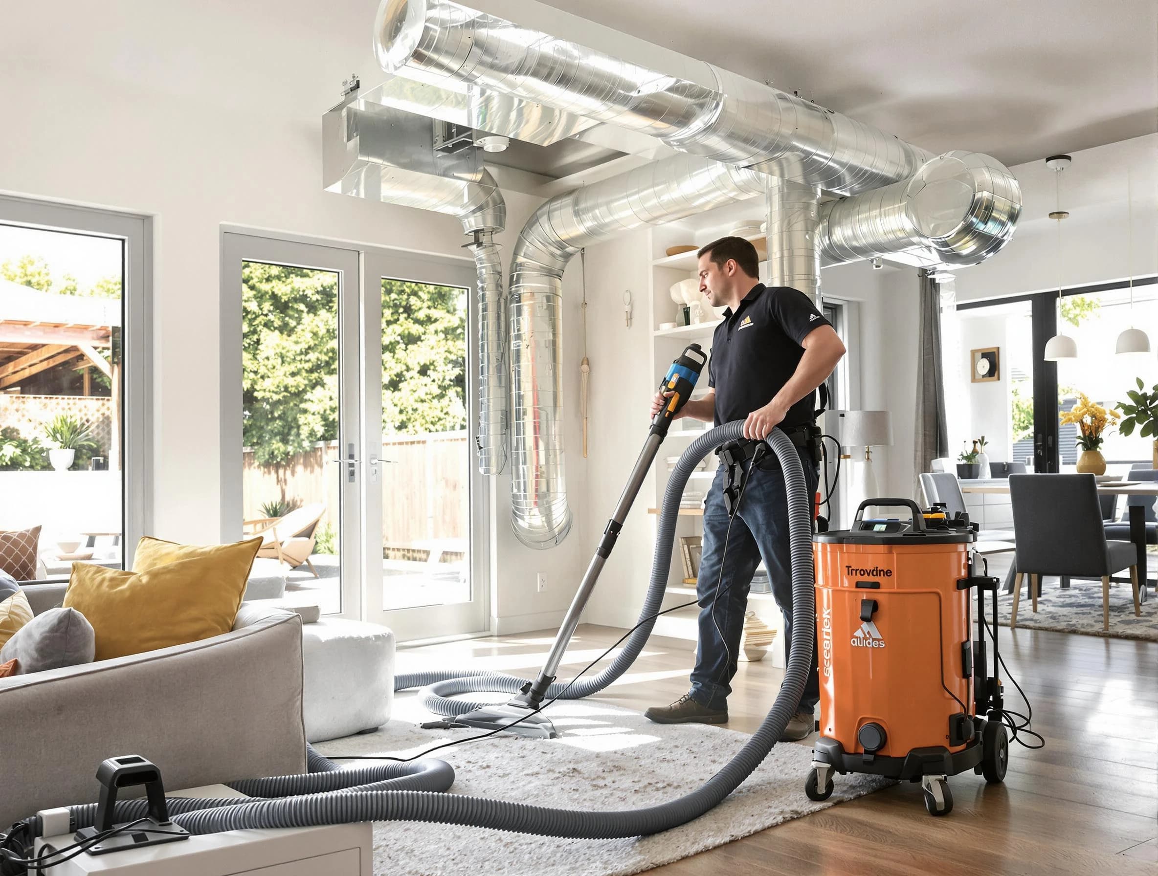 Bellwood Air Duct Cleaning specialist performing thorough residential duct cleaning using advanced equipment in Bellwood