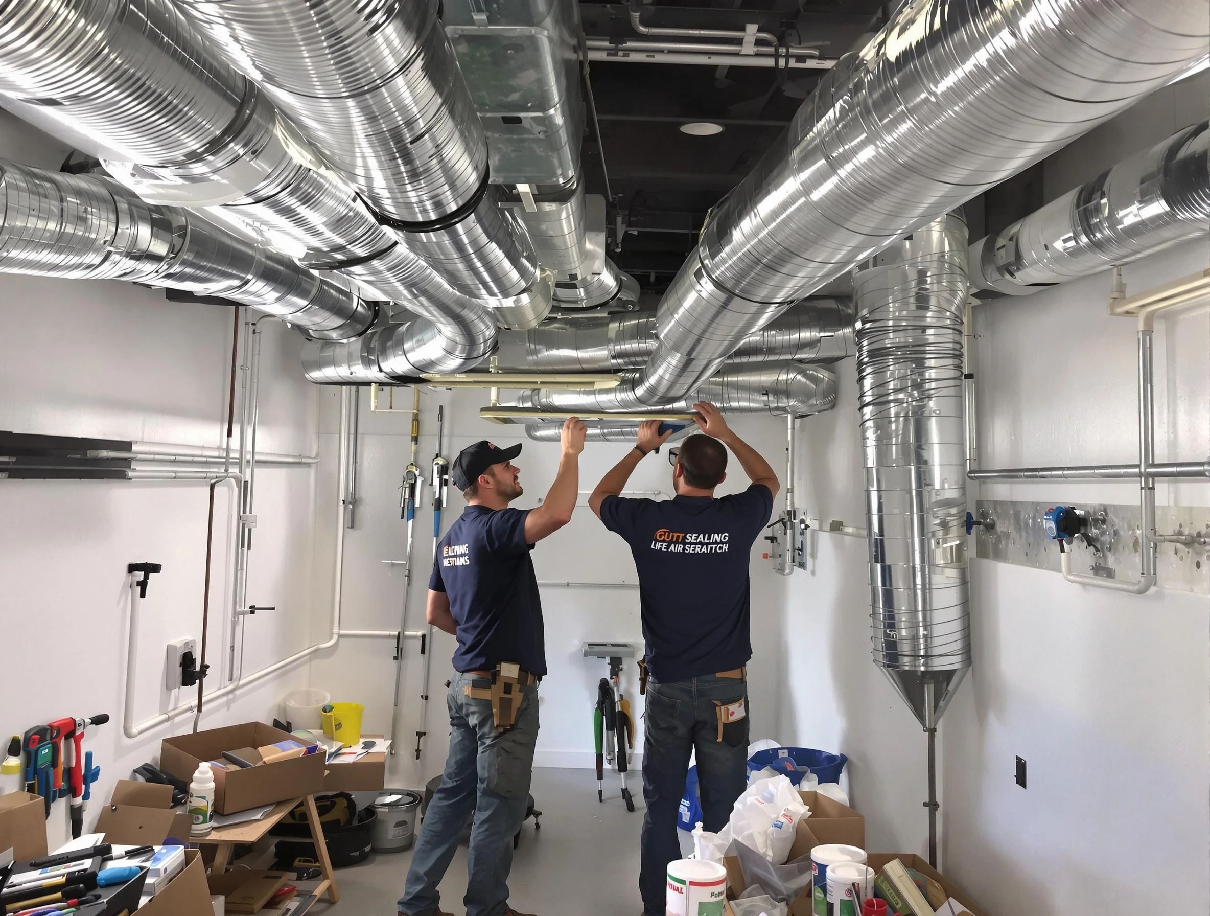 Bellwood Air Duct Cleaning technician applying professional duct sealing solutions in Bellwood