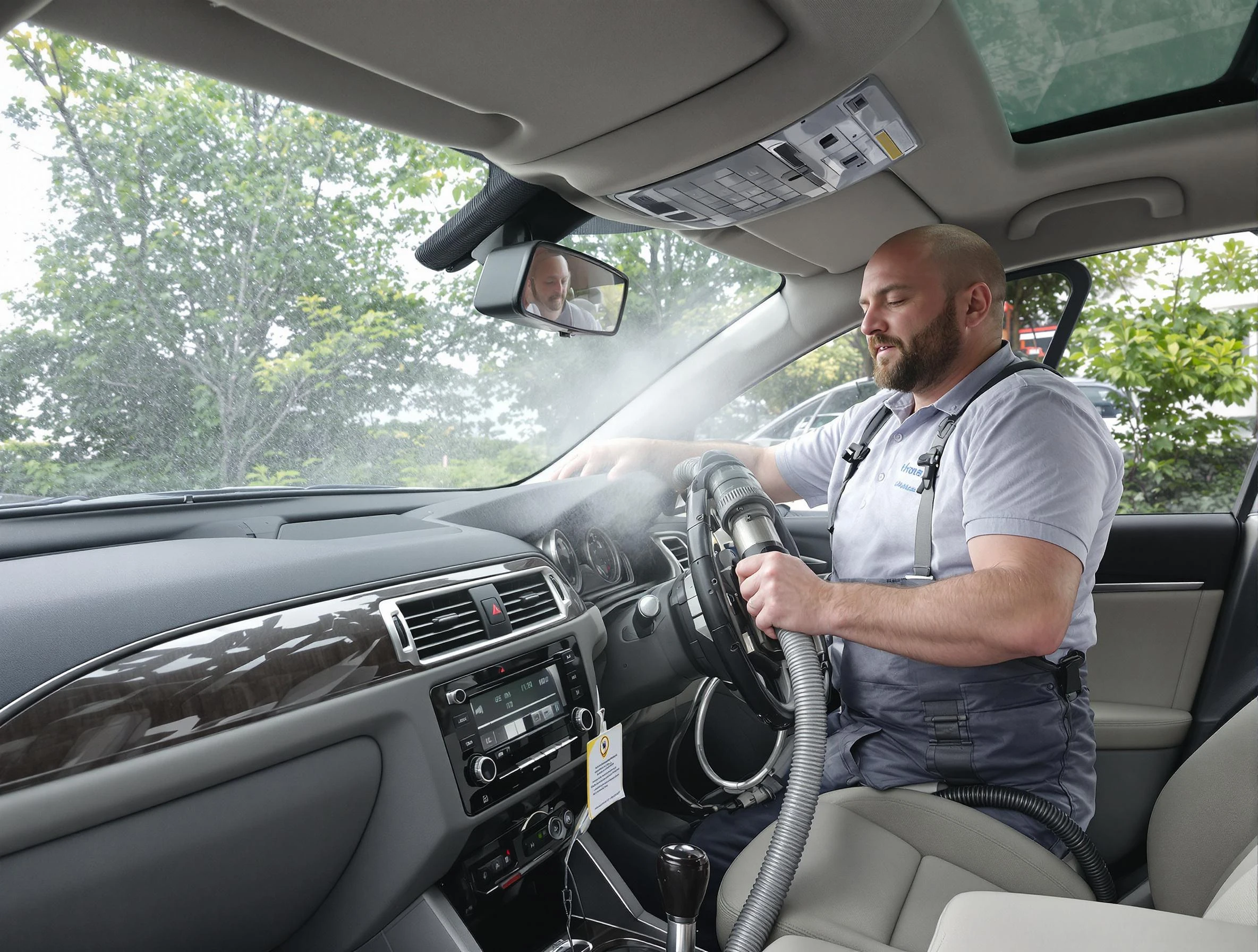 Bellwood Air Duct Cleaning specialist performing professional car duct cleaning in Bellwood